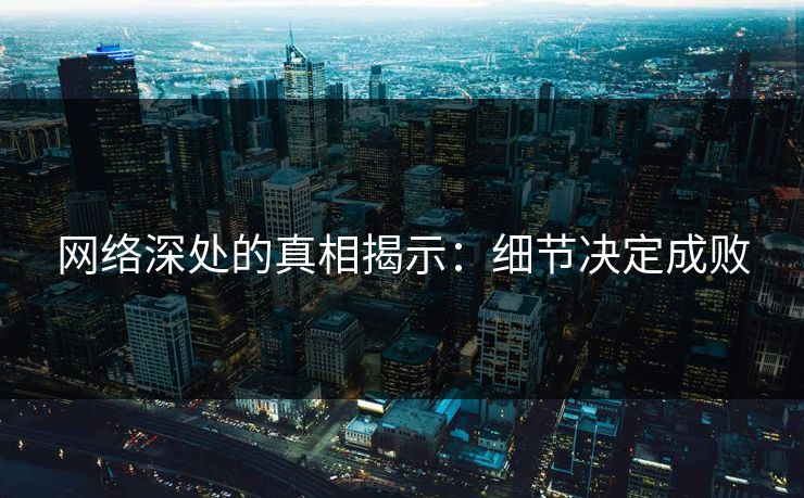 网络深处的真相揭示：细节决定成败