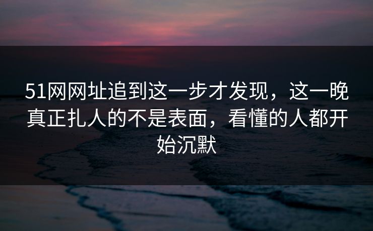 51网网址追到这一步才发现，这一晚真正扎人的不是表面，看懂的人都开始沉默